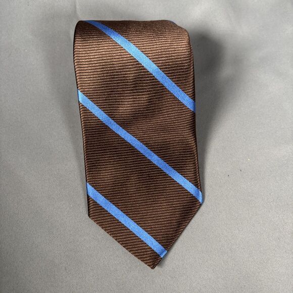 NWT Brooks Brothers “346” Tie Dark Bronze‎ Blue Stripe L:57” W:3.5” - Picture 2 of 7